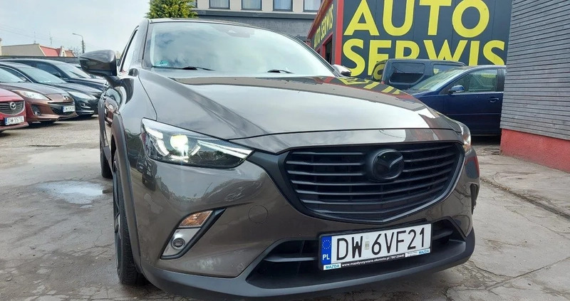 Mazda CX-3 cena 72900 przebieg: 108000, rok produkcji 2018 z Śrem małe 704